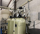 Mechanical room plumbing equipment and piping.